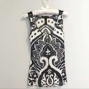 I.N.C. Navy Blue and White Sequin Top Size XS